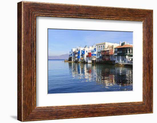 Little Venice Reflections, Mykonos Town (Chora), Mykonos, Cyclades, Greek Islands, Greece, Europe-Eleanor Scriven-Framed Photographic Print