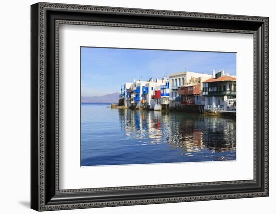 Little Venice Reflections, Mykonos Town (Chora), Mykonos, Cyclades, Greek Islands, Greece, Europe-Eleanor Scriven-Framed Photographic Print