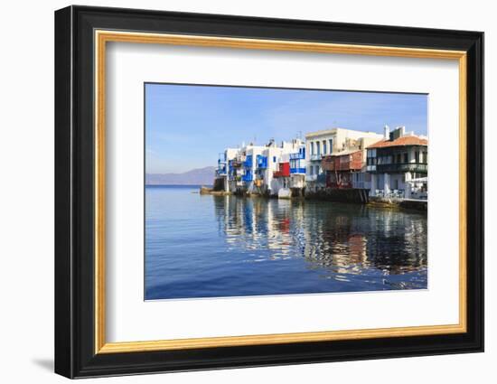 Little Venice Reflections, Mykonos Town (Chora), Mykonos, Cyclades, Greek Islands, Greece, Europe-Eleanor Scriven-Framed Photographic Print