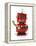 Little Vintage Toy Robot Waving Hello over White Background-badboo-Framed Stretched Canvas