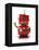 Little Vintage Toy Robot Waving Hello over White Background-badboo-Framed Stretched Canvas