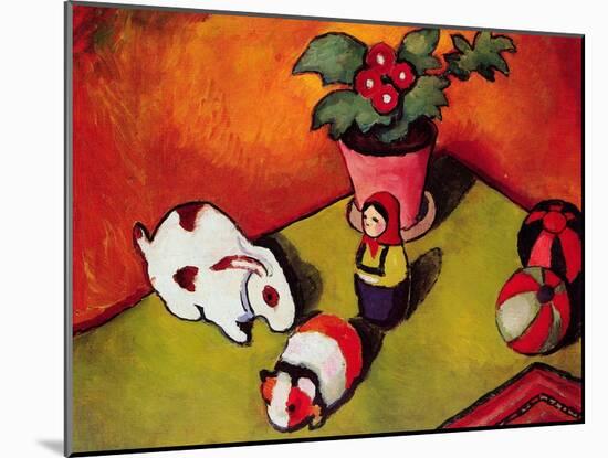 Little Walter's Toys, 1912 (Painting)-August Macke-Mounted Giclee Print
