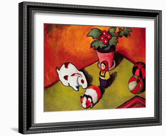 Little Walter's Toys, 1912 (Painting)-August Macke-Framed Giclee Print