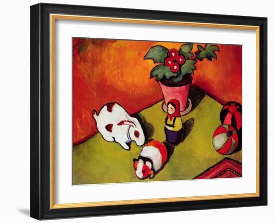 Little Walter's Toys, 1912 (Painting)-August Macke-Framed Giclee Print