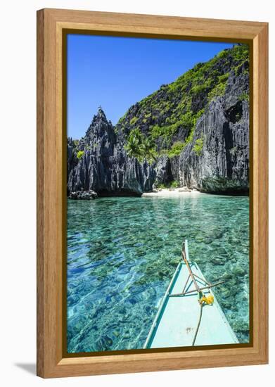 Little White Beach and Crystal Clear Water in the Bacuit Archipelago, Palawan, Philippines-Michael Runkel-Framed Premier Image Canvas