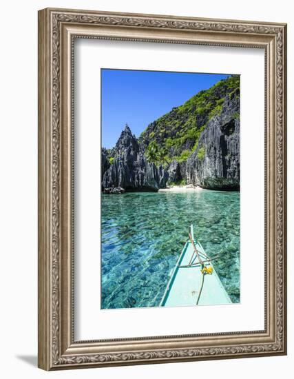 Little White Beach and Crystal Clear Water in the Bacuit Archipelago, Palawan, Philippines-Michael Runkel-Framed Photographic Print