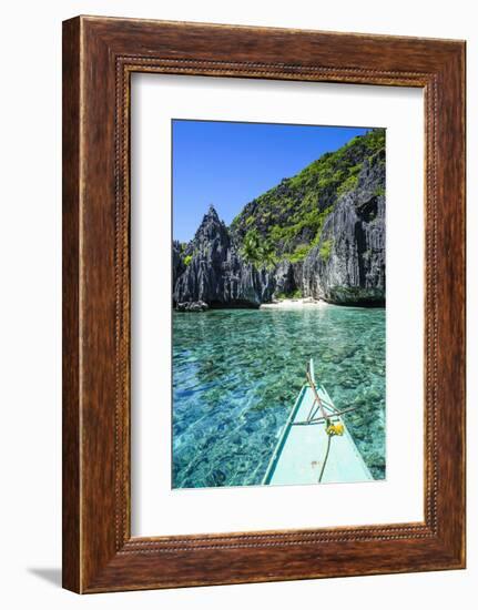 Little White Beach and Crystal Clear Water in the Bacuit Archipelago, Palawan, Philippines-Michael Runkel-Framed Photographic Print