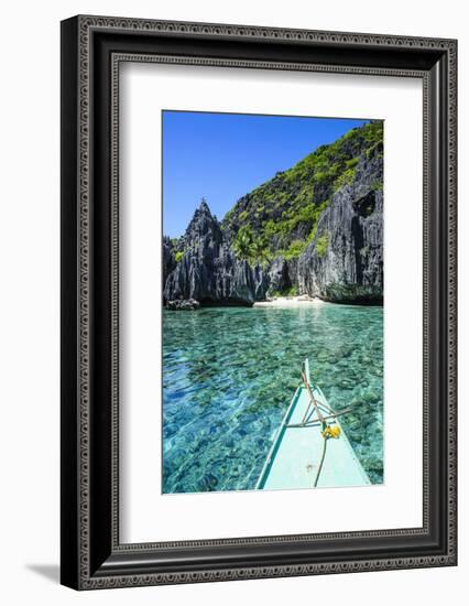 Little White Beach and Crystal Clear Water in the Bacuit Archipelago, Palawan, Philippines-Michael Runkel-Framed Photographic Print