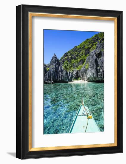 Little White Beach and Crystal Clear Water in the Bacuit Archipelago, Palawan, Philippines-Michael Runkel-Framed Photographic Print