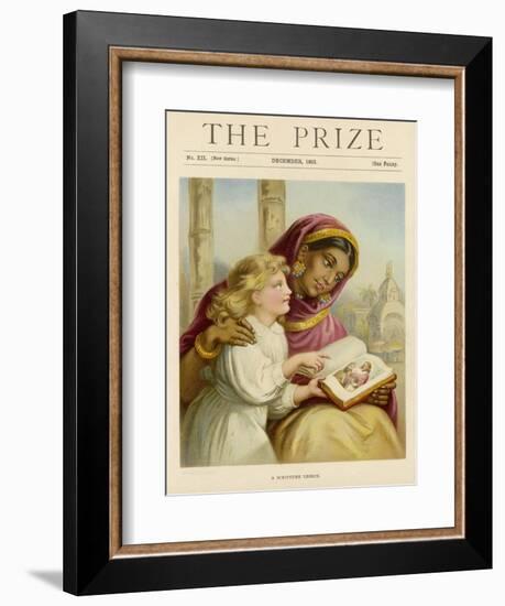 Little White Girl Teaches an Asian Woman About Jesus-null-Framed Art Print