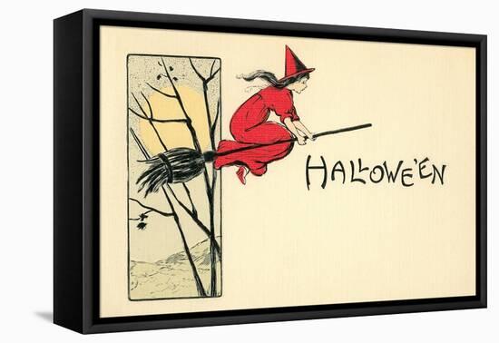 Little Witch in Red-null-Framed Stretched Canvas