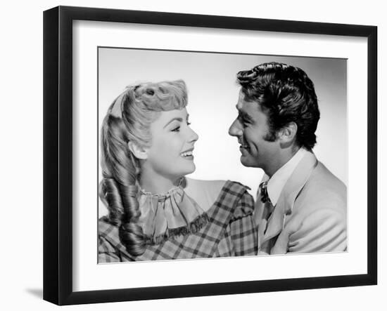 LITTLE WOMEN, 1949 directed by MERVYN LeROY Elizabeth Taylor and Peter Lawford (b/w photo)-null-Framed Photo