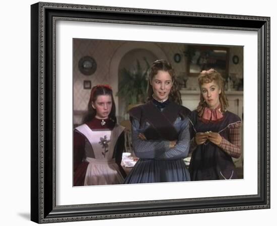 LITTLE WOMEN, 1949 directed by MERVYN LeROY Margaret O'Brien, Janet Leigh and Elizabeth Taylor (pho-null-Framed Photo
