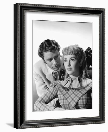 LITTLE WOMEN, 1949 directed by MERVYN LeROY Peter Lawford and Elizabeth Taylor (b/w photo)-null-Framed Photo