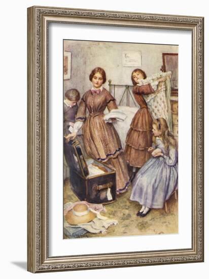 'Little Women' by Louisa-Harold Copping-Framed Giclee Print