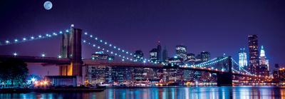 New York City View of Lower Manhattan Financial District under Dramatic Sky from across East River-Littleny-Photographic Print