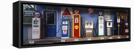 Littleton Historic Gas Station, New Hampshire, USA-Walter Bibikow-Framed Premier Image Canvas