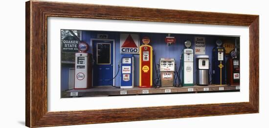 Littleton Historic Gas Station, New Hampshire, USA-Walter Bibikow-Framed Photographic Print