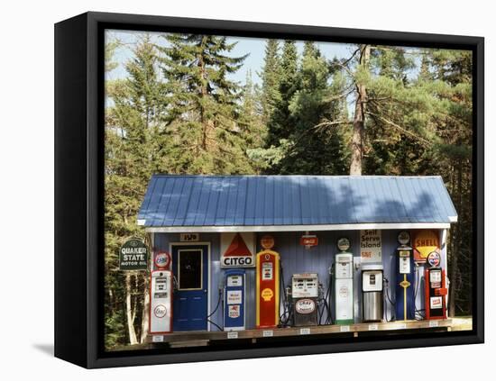 Littleton Historic Gas Station, New Hampshire, USA-Walter Bibikow-Framed Premier Image Canvas