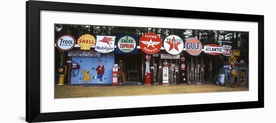 Littleton Historic Gas Tanks and Signs, New Hampshire, USA-Walter Bibikow-Framed Photographic Print