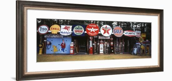 Littleton Historic Gas Tanks and Signs, New Hampshire, USA-Walter Bibikow-Framed Photographic Print