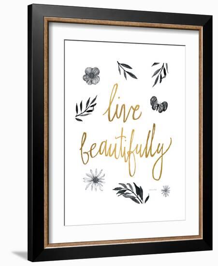 Live Beautifully BW-Sara Zieve Miller-Framed Premium Giclee Print