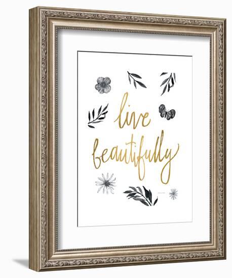 Live Beautifully BW-Sara Zieve Miller-Framed Art Print