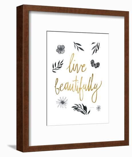 Live Beautifully BW-Sara Zieve Miller-Framed Art Print