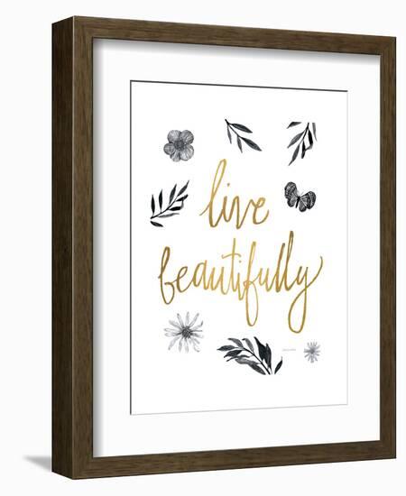 Live Beautifully BW-Sara Zieve Miller-Framed Art Print