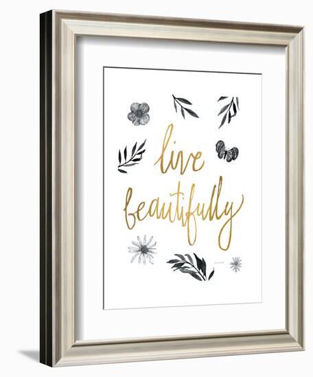 Live Beautifully BW-Sara Zieve Miller-Framed Art Print