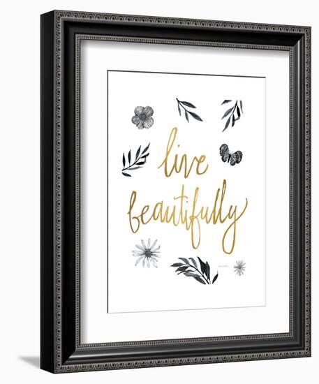 Live Beautifully BW-Sara Zieve Miller-Framed Art Print