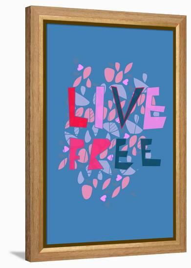 Live Free (blue) by Annimo-null-Framed Stretched Canvas