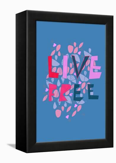 Live Free (blue) by Annimo-null-Framed Stretched Canvas