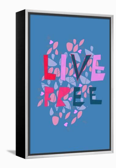 Live Free (blue) by Annimo-null-Framed Stretched Canvas