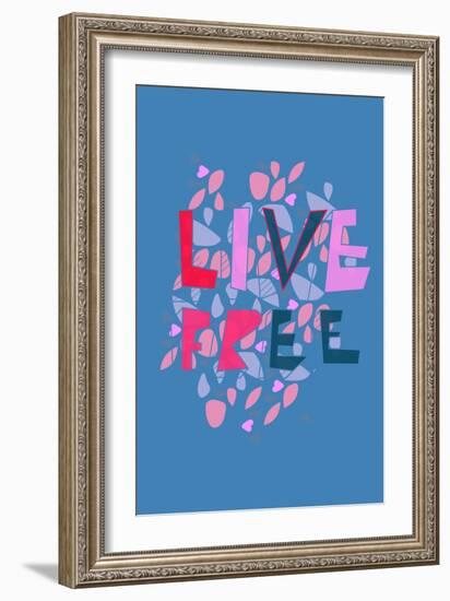 Live Free (blue) by Annimo-null-Framed Art Print