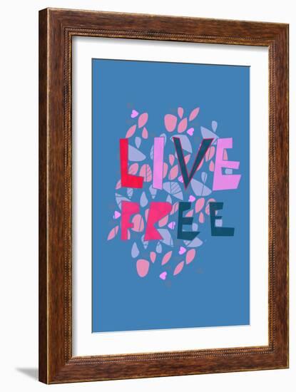 Live Free (blue) by Annimo-null-Framed Art Print