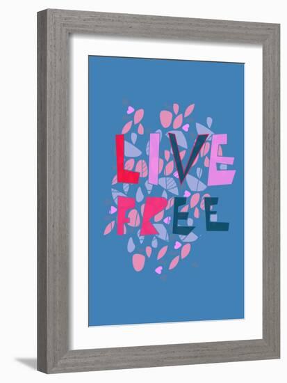 Live Free (blue) by Annimo-null-Framed Premium Giclee Print