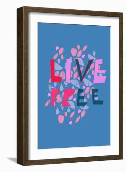 Live Free (blue) by Annimo-null-Framed Premium Giclee Print