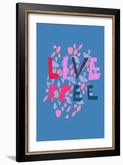 Live Free (blue) by Annimo-null-Framed Premium Giclee Print
