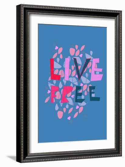 Live Free (blue) by Annimo-null-Framed Premium Giclee Print