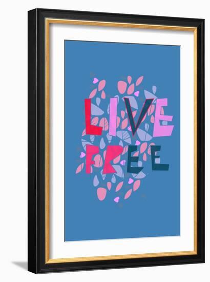 Live Free (blue) by Annimo-null-Framed Premium Giclee Print