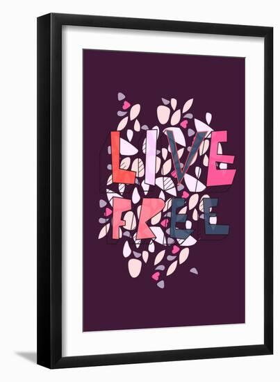 Live Free (purple) by Annimo-null-Framed Art Print