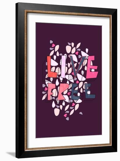 Live Free (purple) by Annimo-null-Framed Art Print