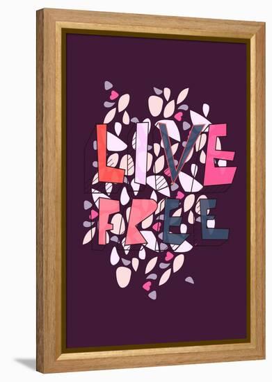 Live Free (purple) by Annimo-null-Framed Stretched Canvas