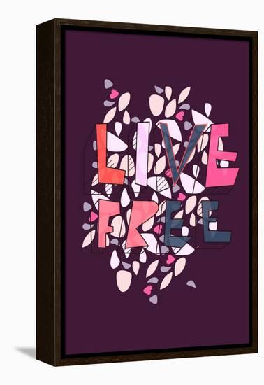 Live Free (purple) by Annimo-null-Framed Stretched Canvas