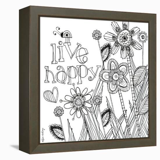 Live Happy-Robbin Rawlings-Framed Stretched Canvas