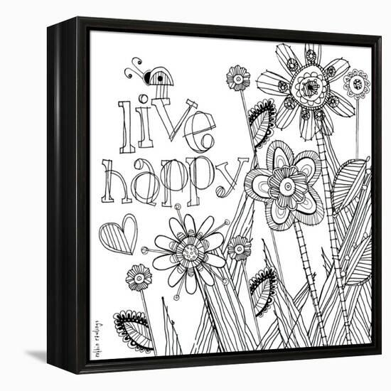 Live Happy-Robbin Rawlings-Framed Stretched Canvas