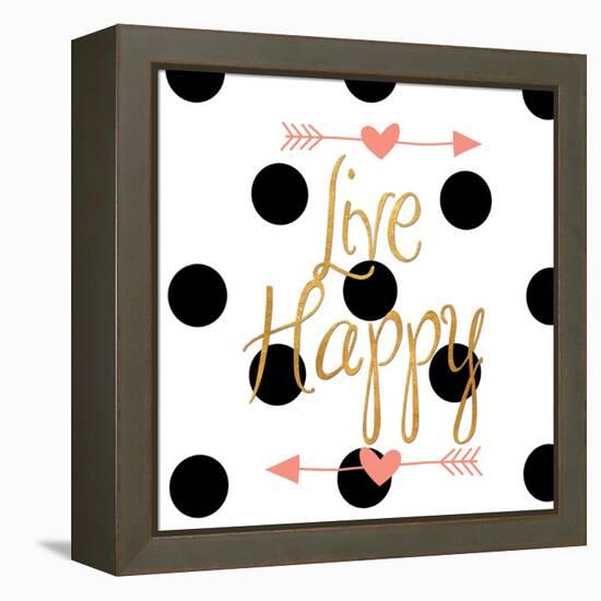 Live Happy-Sd Graphics Studio-Framed Stretched Canvas