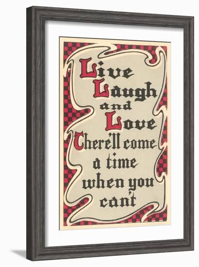 Live, Laugh and Love-null-Framed Art Print