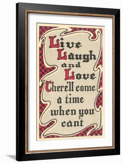 Live, Laugh and Love-null-Framed Art Print